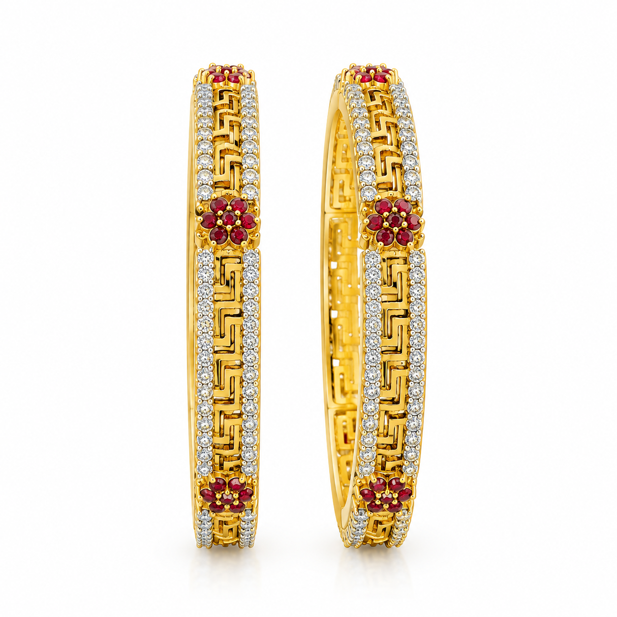 Jeweled Bangles | 2 pc kara set | Size 2.6”