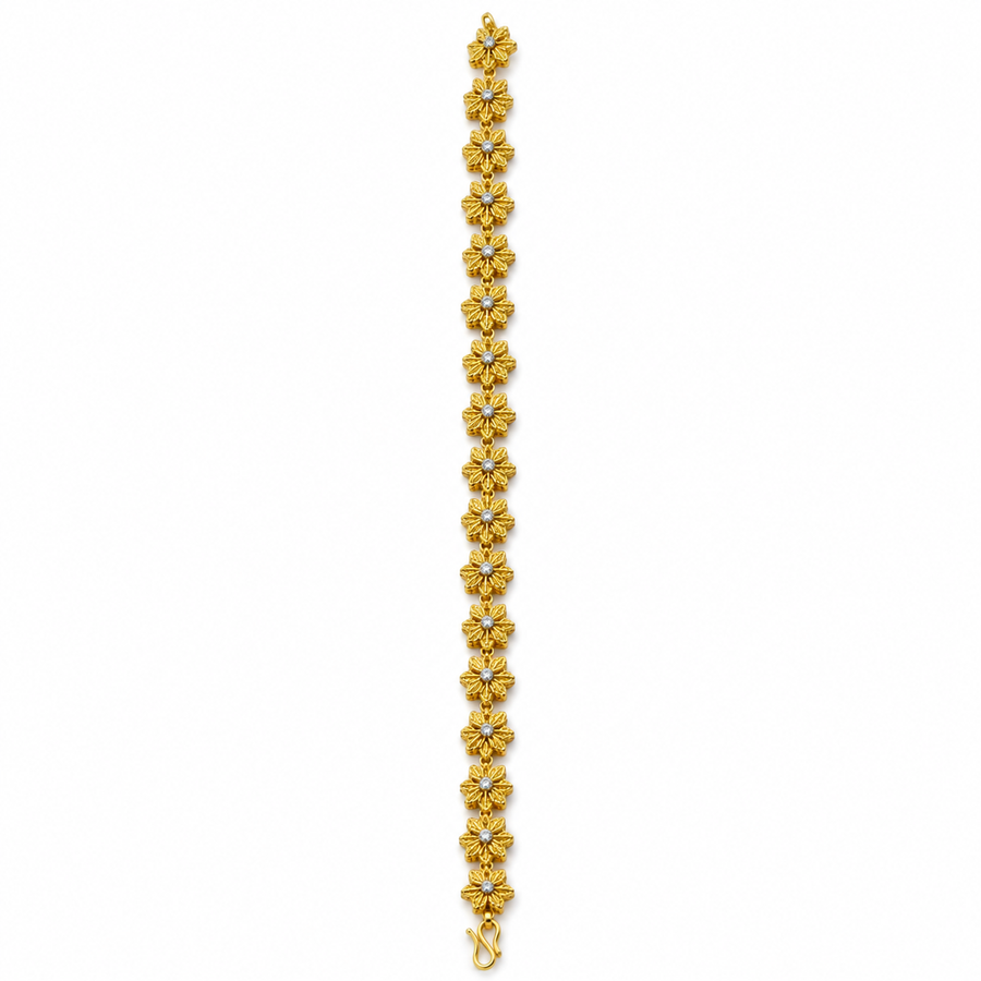 Elegant Golden Blossom Link Bracelet