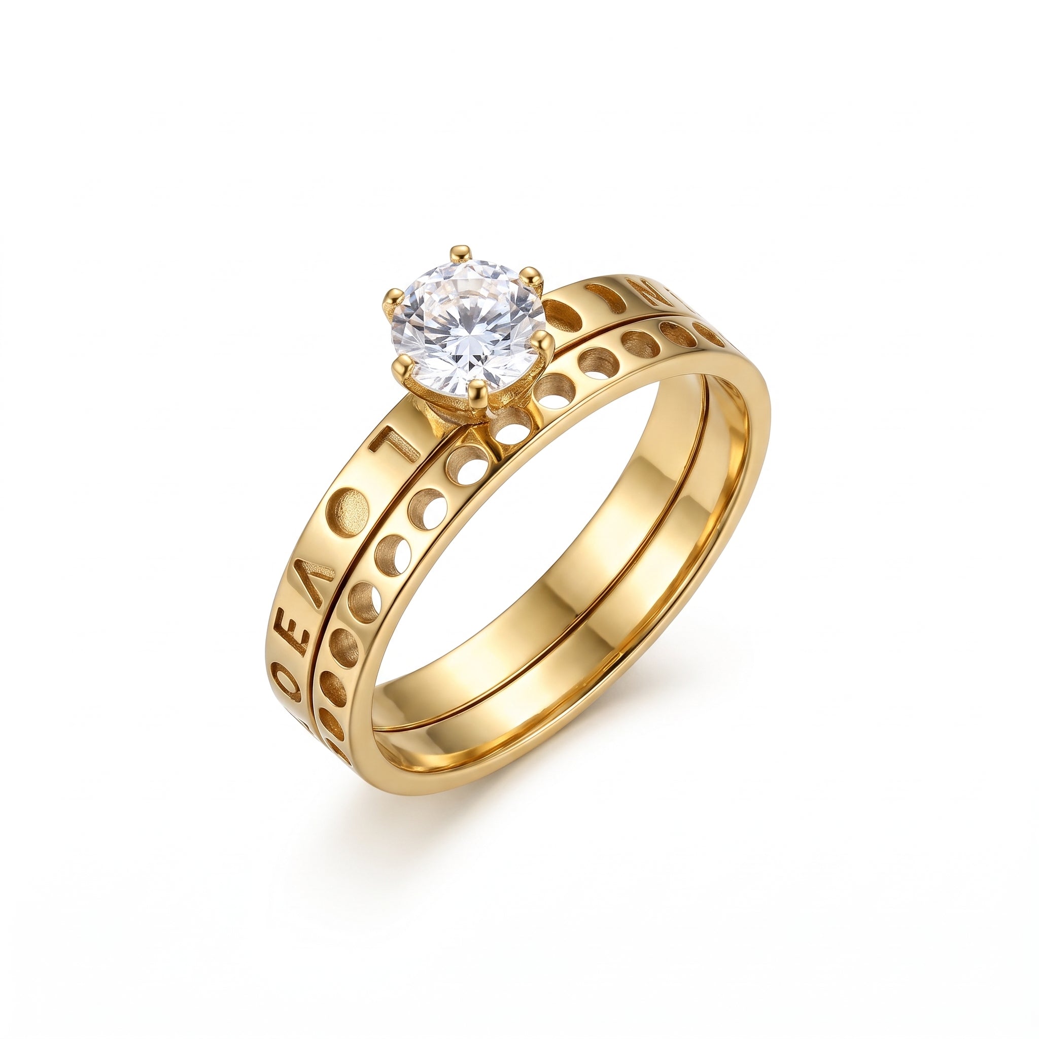 Elegant Solitaire Diamond Gold Plated Ring  for Women
